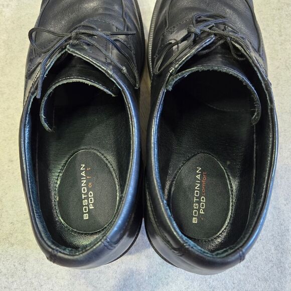 🐢 Bostonian Mens Black Leather Shoes Size 10.5W - Picture 12 of 13